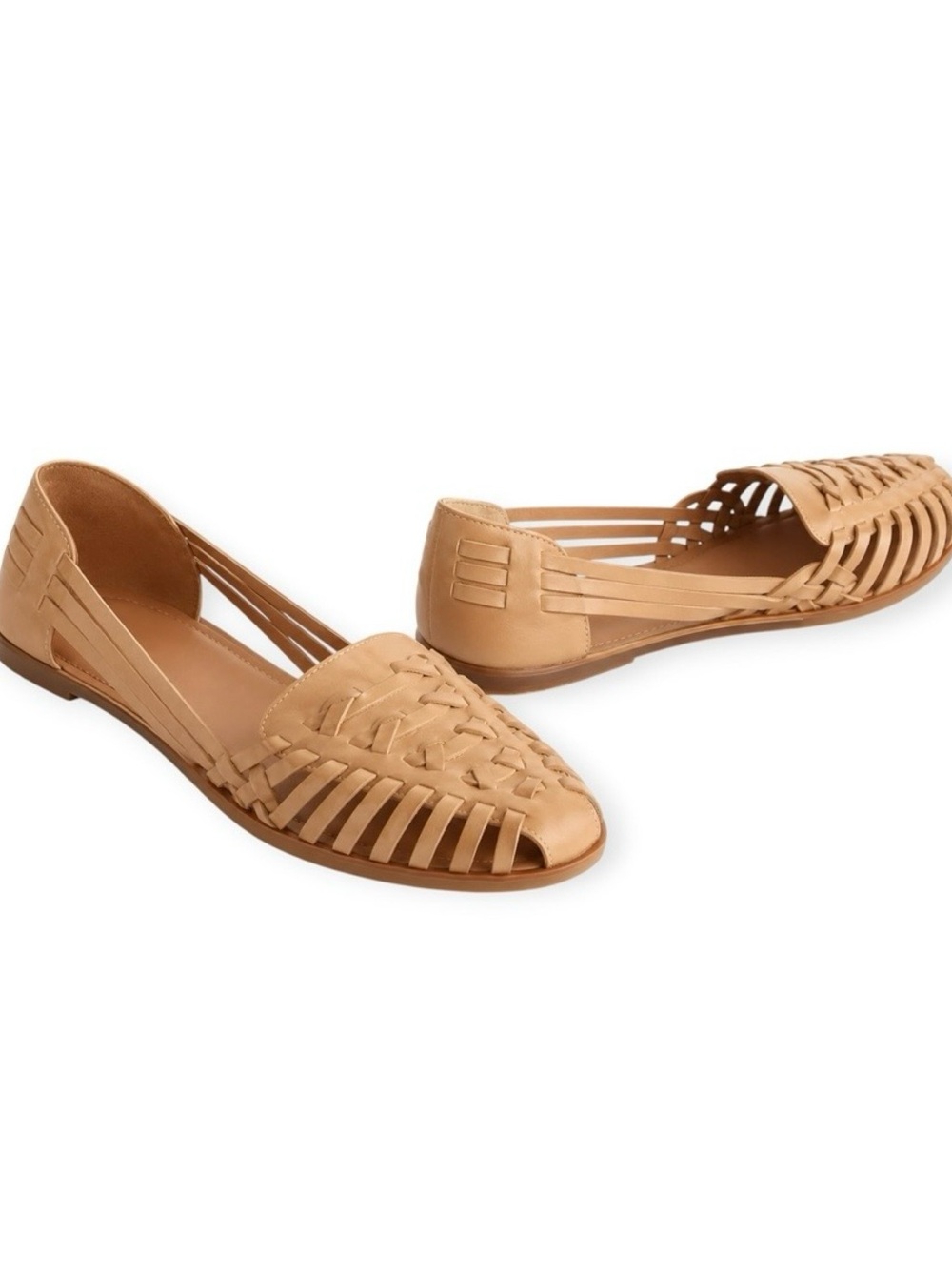 Quince Leather Huarache Cashew Flat Size 7 NWOT